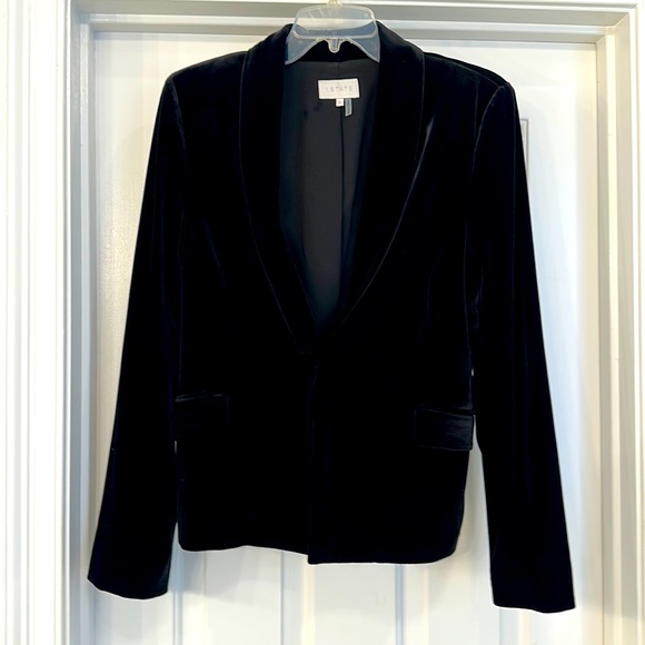 1.State Black velvet blazer size 8/medium - Picture 1 of 4
